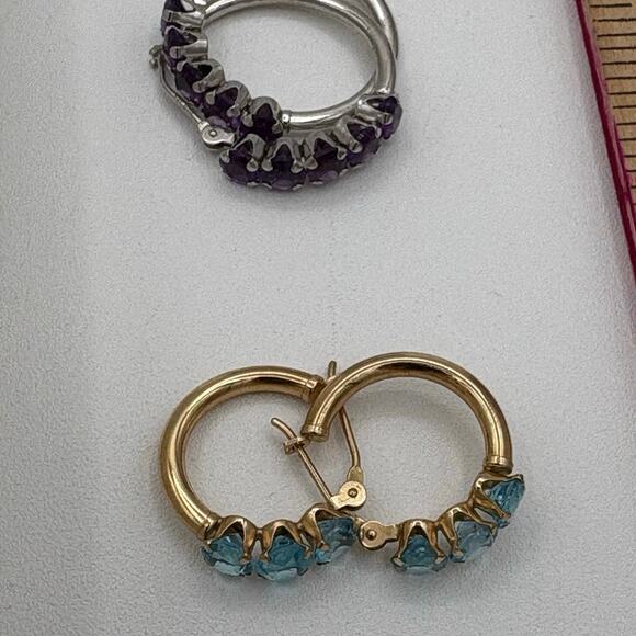 Bundle Lot of 10k 14k earrings & pendant - Picture 6 of 8